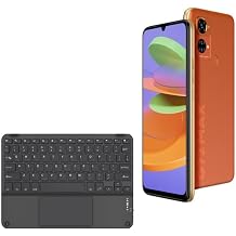 BoxWave Keyboard Compatible with BLU G72 Max - SlimKeys Bluetooth Keyboard with Trackpad, Portable Slim TouchPad - Jet Black