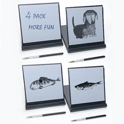 Parallel Halo 4 Pack Water Drawing Board Mini Zen Buddha Meditation Paint with for Relaxation Portable Size Magic color with Brush