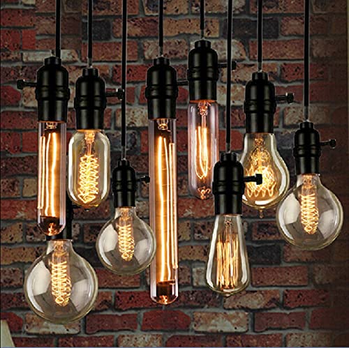 Ctkcom A60 Vintage Edison Bulbs,E26 120V 40W Amber Warm Dimmable Vintage Style Incandescent Light Bulbs,Home Light Fixtures Squirrel-Cage Filament,6 Pack #TOP2