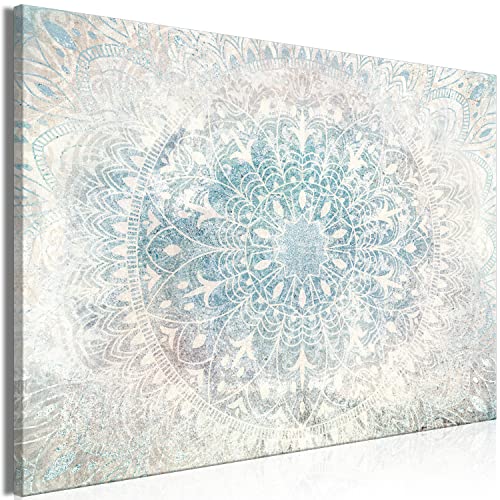murando Cuadro Acústico Mandalas 90x60 cm espuma acústica absorbe el sonido aislamiento lienzo de 1 pieza Impresión Artística Decoración de Pared Orient Zen Spa Abstracto beige azul f-C-10043-b-a