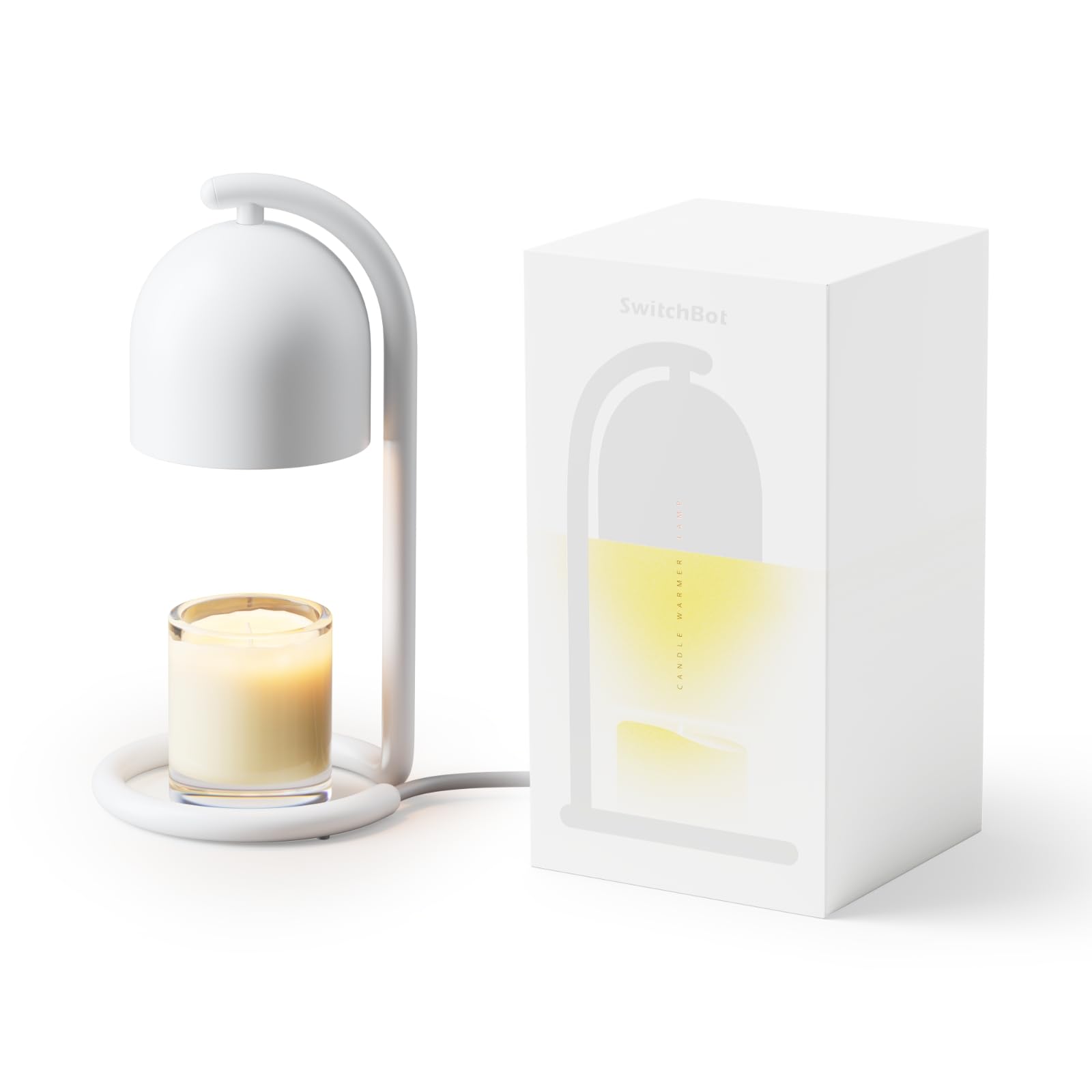 SwitchBot Lampada Scalda Candela Intelligente con Confezione Regalo, Scaldacera per Candele Compatibile Matter per Apple Home e Alexa, Timer e Dimmer Lampada Profumata per Regali di Casa Nuova, Bianco