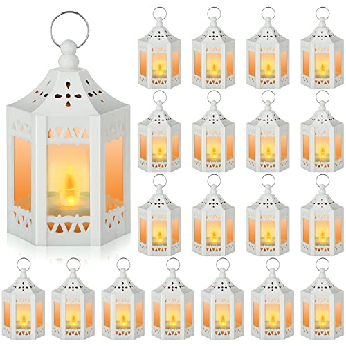 Hortsun 20 Pcs Mini Vintage Lantern Decorative Wedding Table Centerpiece