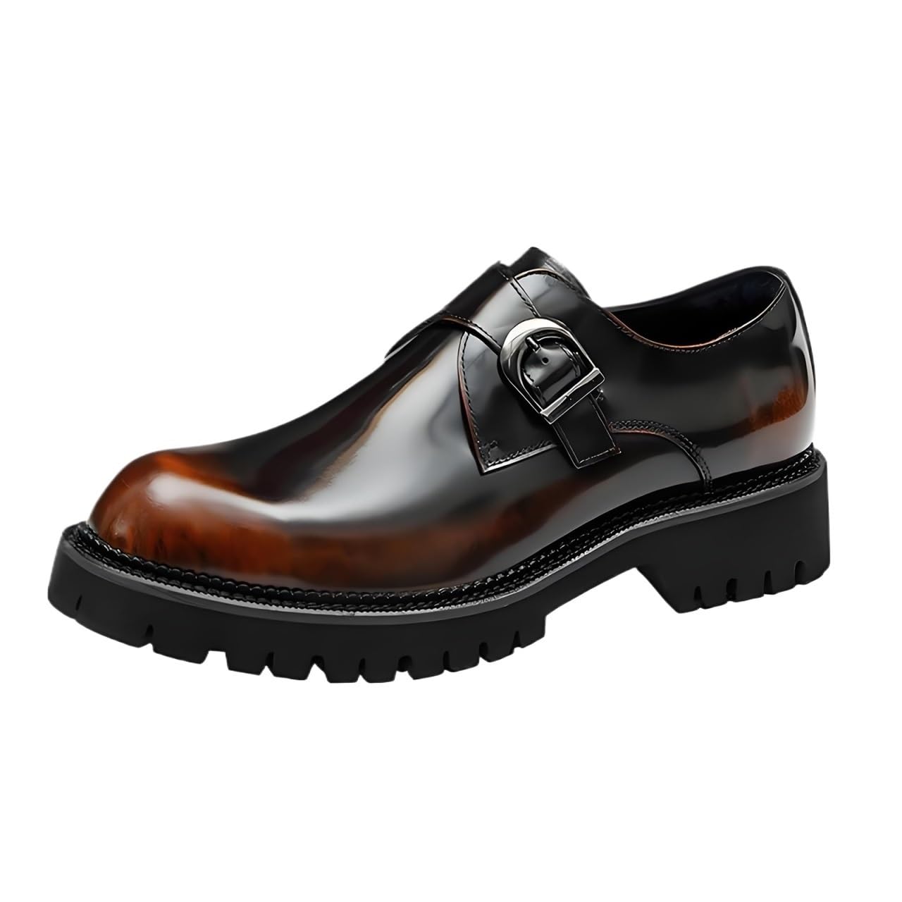 Męskie buty do sukienki biznesowej na co dzień i do biura, antypoślizgowa gumowa podeszwa, podwyższające wsparcie, oddychające skórzane oksfordy, Brązowy, 38.5 EU