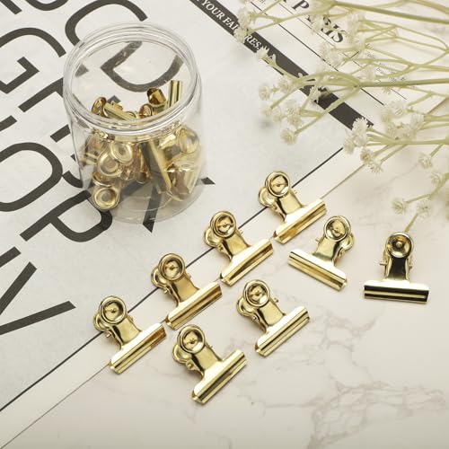 Gosknor 20pcs Gold Push Pins Clips, Thumb Tacks Bulldog Clips with Pins Metal Pushpin Holder Bulletin Board Cork Board Accessories for Home Office Cubicle Wall Use - Cosy Home Interiors Gosknor 20pcs Gold Push Pins Clips, Thumb Tacks Bulldog Clips with Pins Metal Pushpin Holder Bulletin Board Cork Board Accessories for Home Office Cubicle Wall Use - Image 7