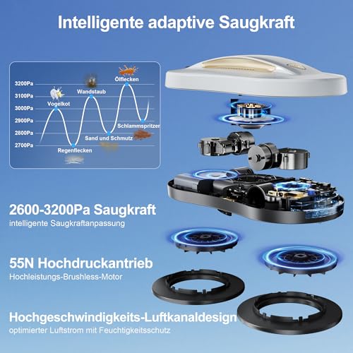 Miniatura 10 de Robot Limpiacristales Con Doble Pulverización Limpiador Automático De Vidrio Con Control Remoto, Limpia Cristales Eléctrico Ventanas Para Interior Y Exterior, Edificios Altos, Dorado, 10 Paños