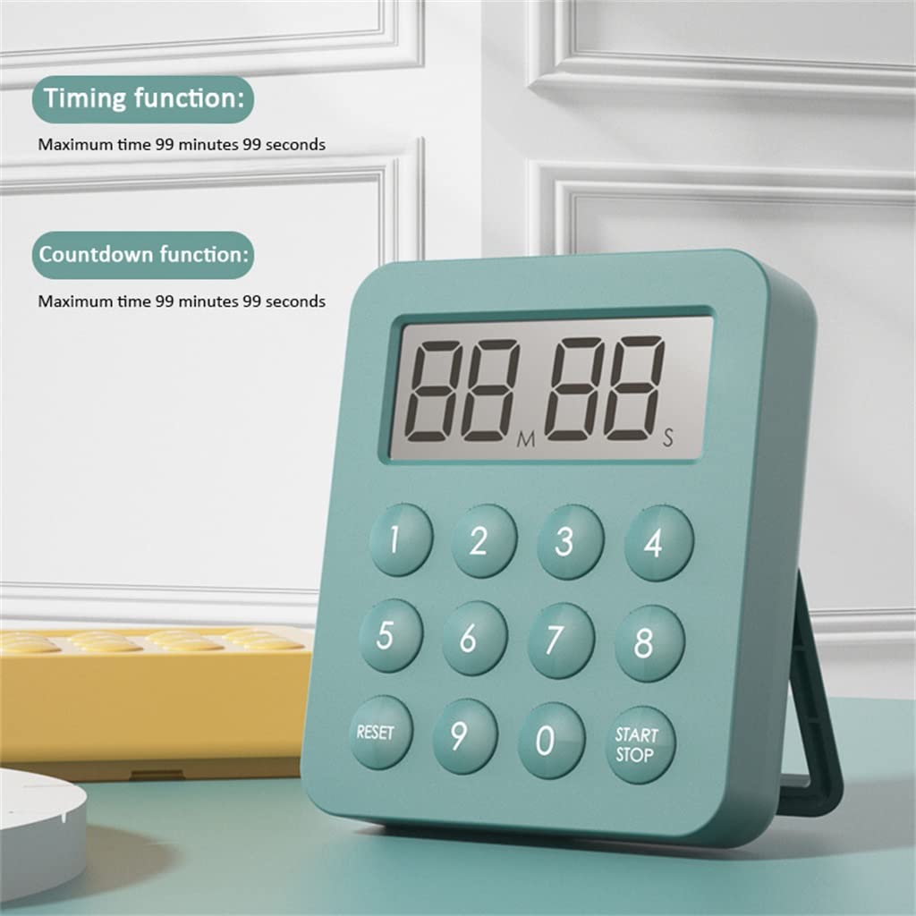 minutnik, Kitchen Timer Display Square Cooking Countdown Alarm Clock Sleep Stopwatch(Argento)