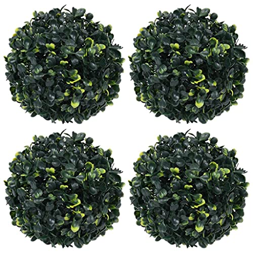 vidaXL Fake Plant 4 Pcs, Faux Boxwood Ball for Garden Decor, Artificial Boxwood Plant Ball Shaped for Planter, Boxwood Ball Artificial Plant, 4.7