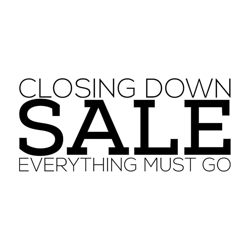 CLOSING DOWN SALE EVERYTHING MUST GO Shop Window Sticker Retail Display