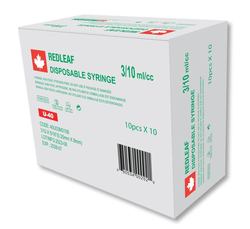 100 Stück 0.3ml/cc 31g x8mm Kunststoff Multiple Uses Messwerkzeuge U-40, 40U03M3108