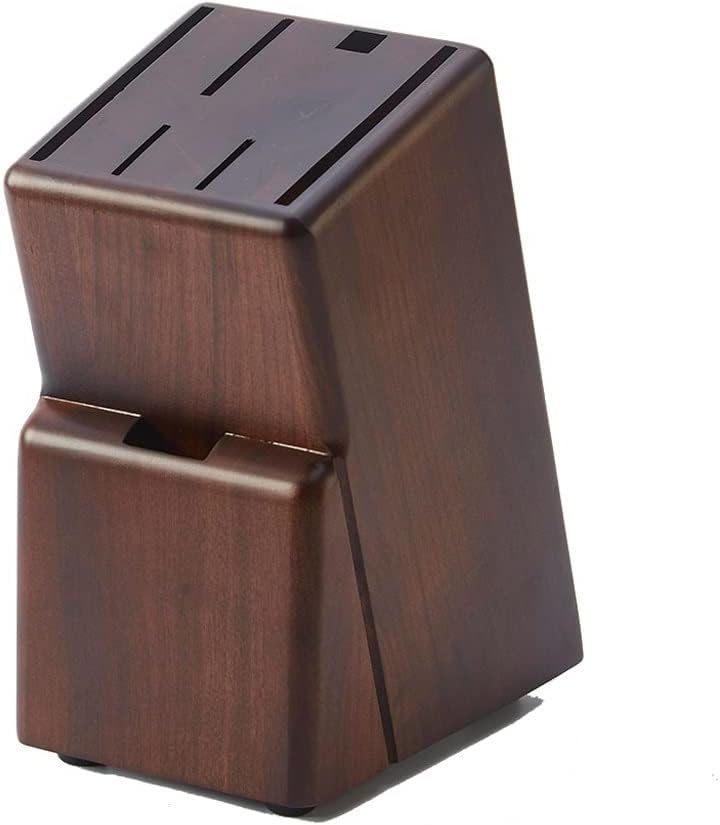 Knife Block Storage Holder Organizer Knife Rack Kitchen Supplies Knife Rack Wooden Multifunctional Kitchenware Rack Home Kitchen Knife Rack Storage for Large & Small Knives & Utensils (Brass)