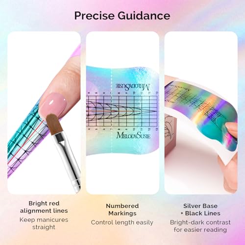 Image of MelodySusie Nail Forms for Nail Extensions 100PCS, Long Length and Strong Adhesion, for Acrylic, Builder Gel and Poly Gel, for Home DIY and Salon Tools