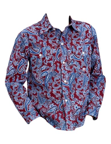 ROPER Western Shirt Boys Paisley L/S Snap Wine 03-030-0225-4036 WI