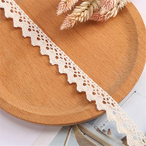 10 Yards 1,5 cm Cinta de Encaje de Algodón, Pasamanería Encaje Cinta Decorativa Vintage Encaje Cintas de Encaje Vintage Borde Volante Bordado Encaje Borde Borde Encaje para Artesanía o Bricolaje