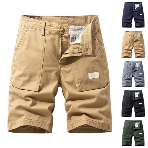 Short d'été cargo pour homme avec taille élastique confortable et poches