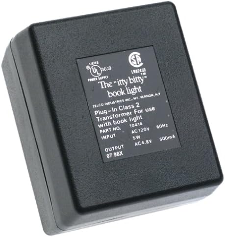 10414 Booklight AC Adapter, 2.5" x 3.7" x 3.3"