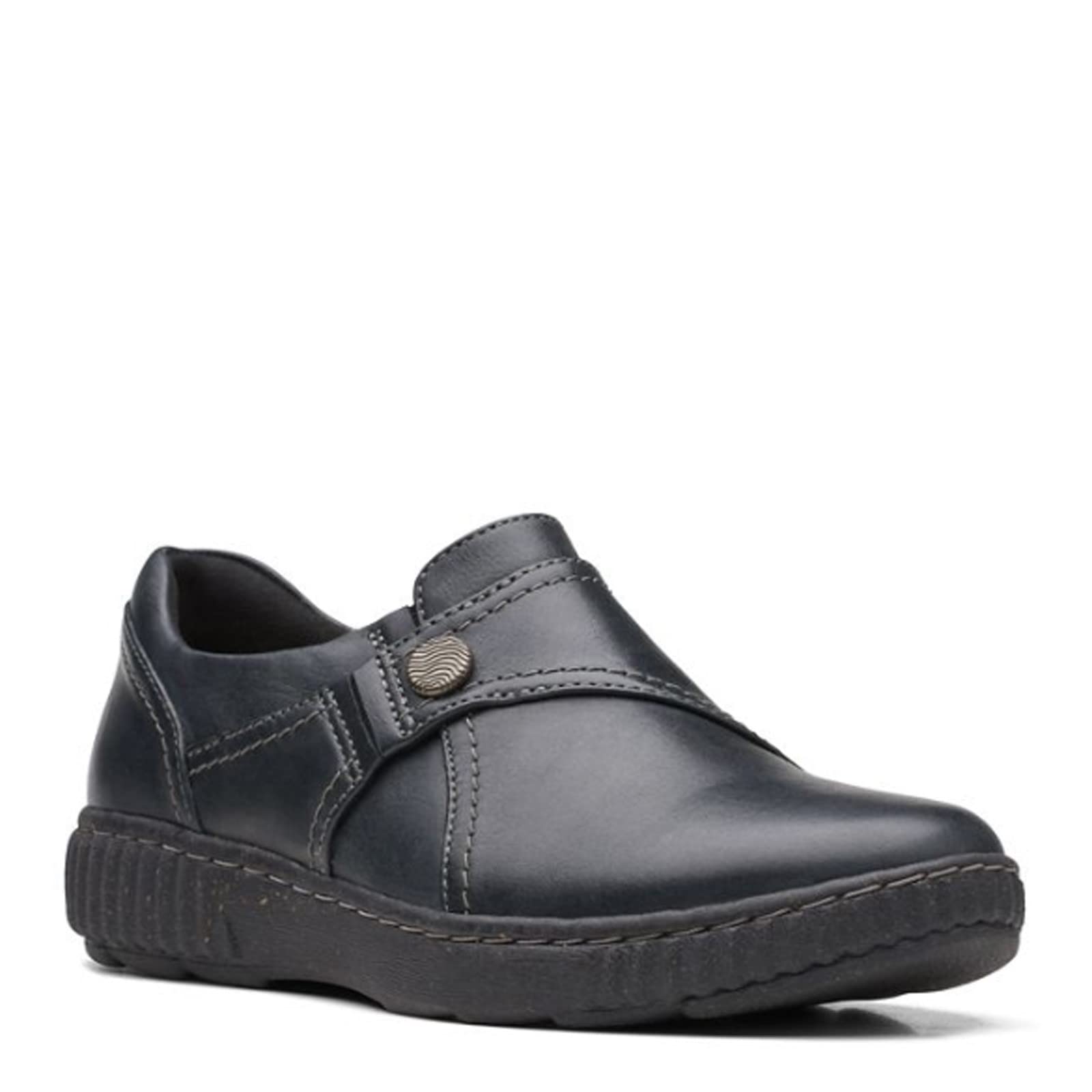 Clarks Women's Caroline Pearl Loafer, Black Leather, 6.5 UK