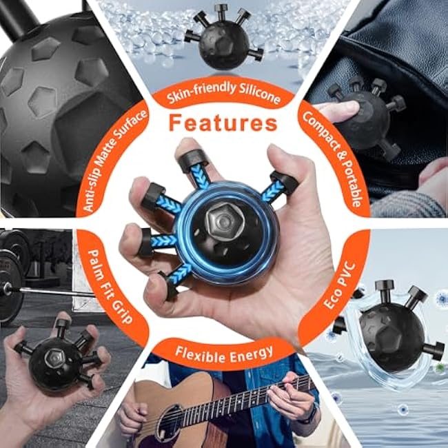 Grip Trainer - Adjustable Finger Grip for Hand and Forearm Strength Development for Musicians, Rock Climbers and Fitness Enthusiasts (Black)