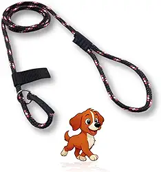 Guia de Adestramento para Cães Cachorro, 1,5 Metros, Corda Unificada Preta, 8mm de Espessura, para Passeio