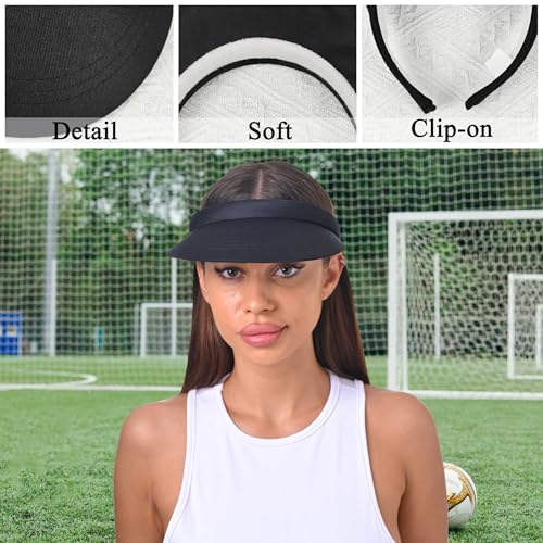 Image of 3 Pack Sports Sun Visor Hat Women Men Adjustable Clip On Visors Outdoor Golf Beach Cap