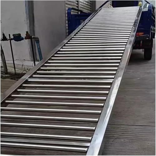 Nastro trasportatore a rulli non alimentato, scivolo di carico per