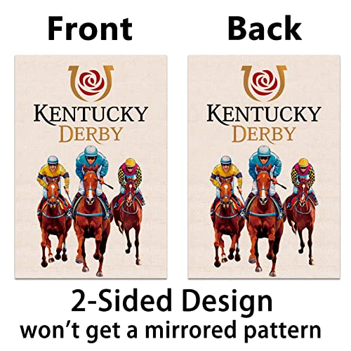 Nepnuser Kentucky Garden Flag Run for The Rose Horse Racing Party Decoration Double Sided Lawn Front Yard Sign