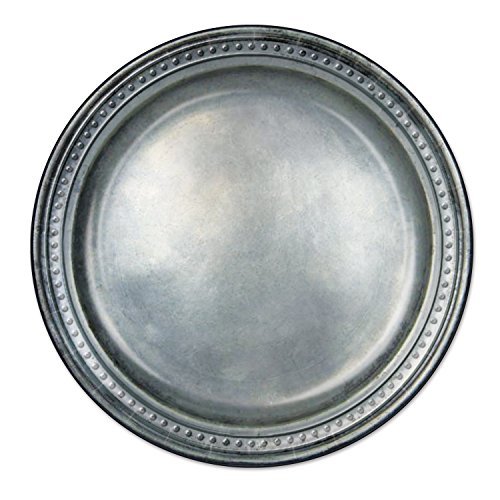 Beistle 58178 Medieval Pewter Round Paper Plates, 8 Pcs