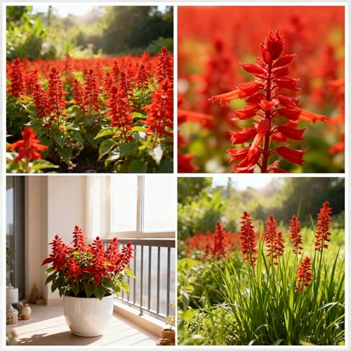 50 Scarlet Sage Flower Seeds for Planting, Perennial Rare Salvia Seed, Non-GMO Arizona Sandstone Agastache Seeds for Garden Home Plant