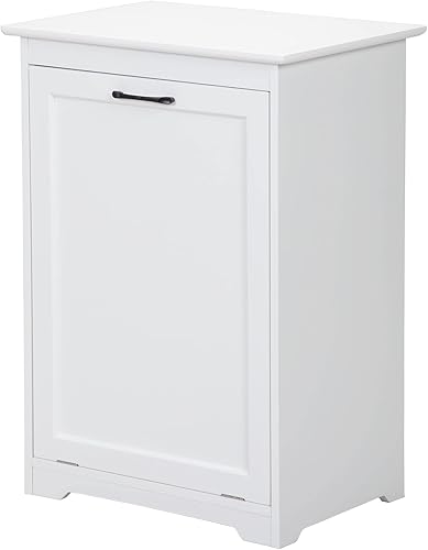 Miniatura 2 de Armario de basura con ángulos inclinados ajustables, soporte de cubo de basura de cocina para cocina, sala de estar y balcón, color blanco