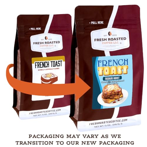 Image of Fresh Roasted Coffee, French Toast Flavored Drip Ground Coffee, Medium Roast, Kosher, 12 oz