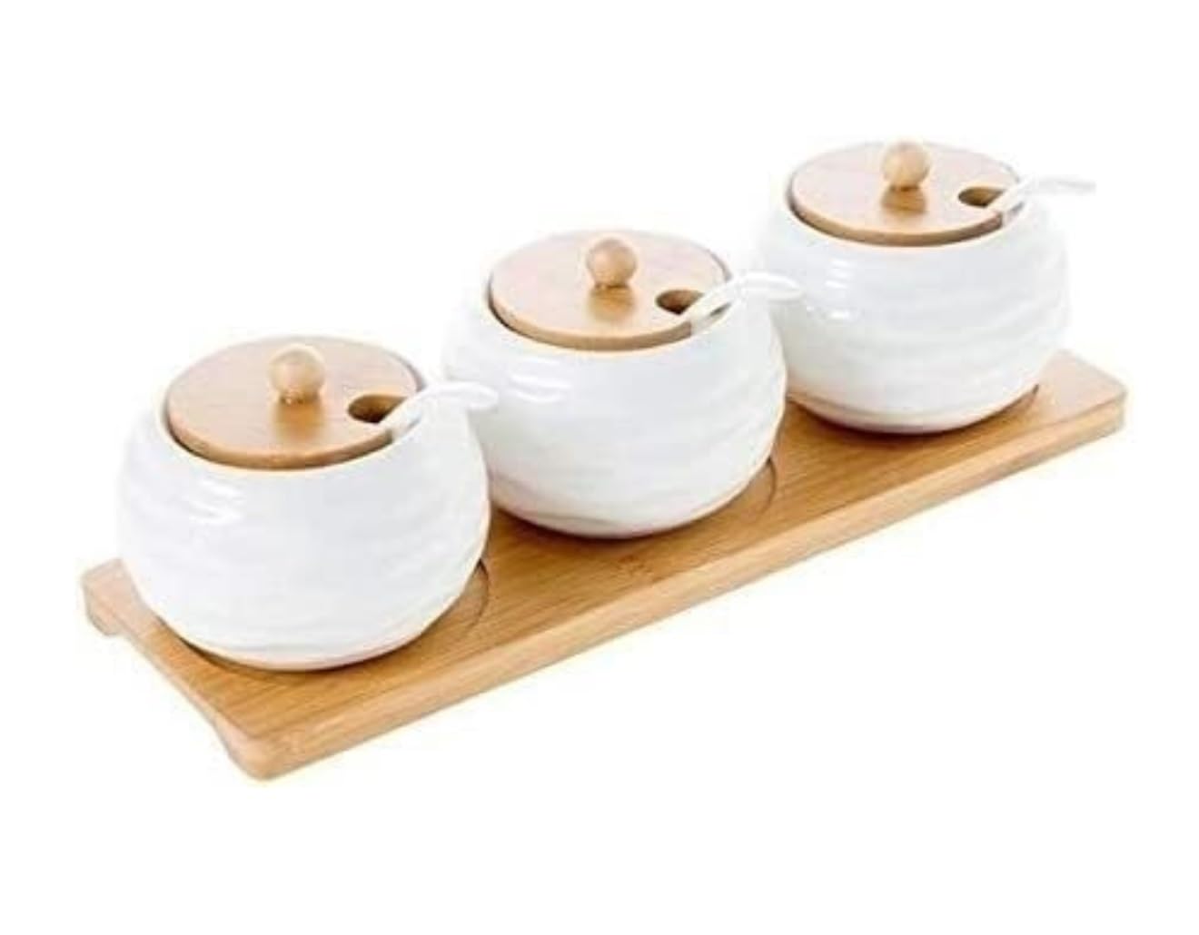 BCJMKDX Fermenter. With Spoon Lid And Tray Seasoning Box Salt Pepper Container Spice Condiment Boxes Kitchen Spice Storage Containers