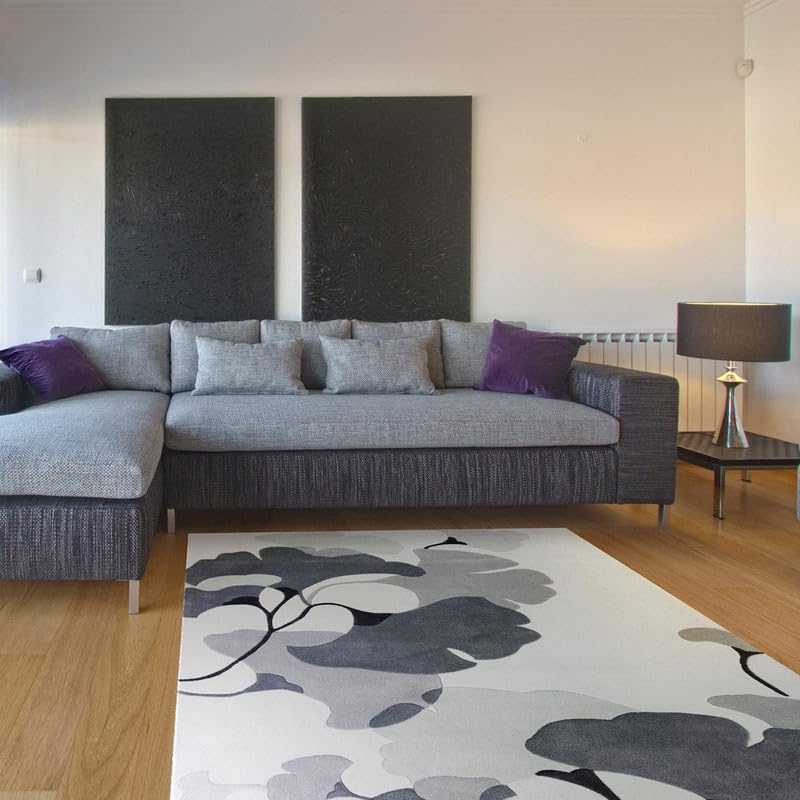 Image of Embossed Handmade GH Wool Thick Geometrical Carpet is a Stylish and Practical Addition to Any Living Room 5X7
