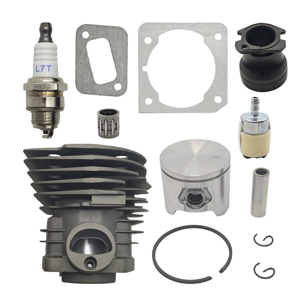 Kit Cylindre Piston 44 mm pour Tronçonneuse 351 353 Revêtement Haute Résistance