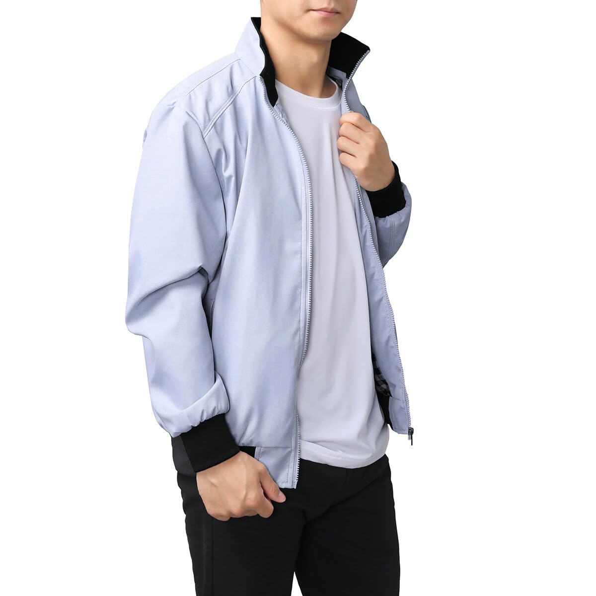 Allthemen Giubbotto da Uomo Invernale Caldo da Aviatore Leggero Giacca Tattica Militare Casual Autunno Giacca Sportiva Maniche Lunghe Zip Primavera Collo Alto Taglio Vento