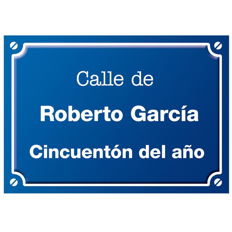 Placa de calle personalizada (Original) | PVC Comacel | 19x27 cm | Resistente, ligera y duradera | Cartel señalización interior