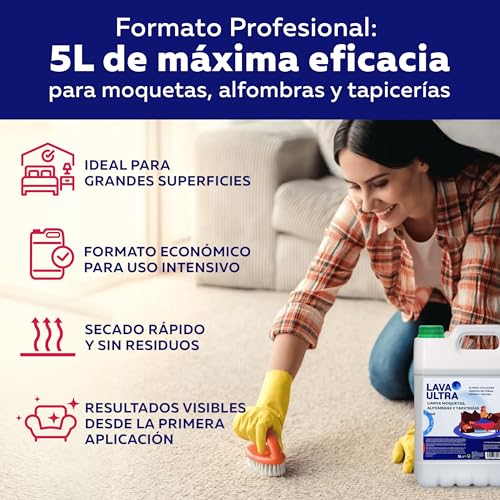 LavaUltra L109 Limpiador para Moquetas y Tapicerías, 5 Litros+750ml, Limpiador para Alfombras, Sofás y Textiles en Spray,Eficaz Contra Manchas Difíciles,Quitamanchas - imagen 2