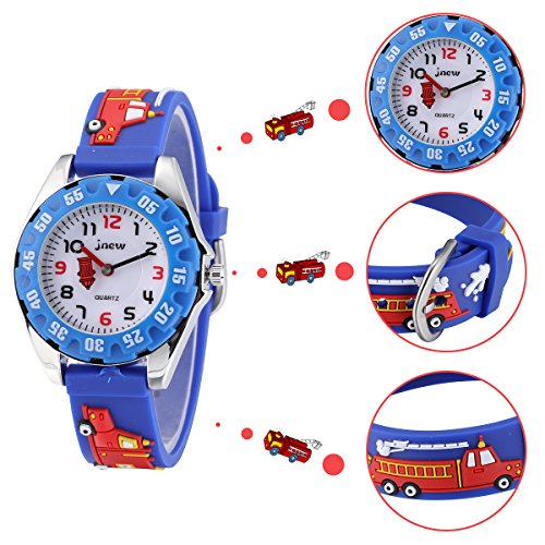 Image of Jewtme Cute Toddler Children Kids Watches Ages 3-8 Analog Time Teacher 3D Silicone Band Cartoon Watch for Little Girls Boys