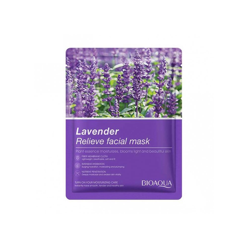 Lavender Relieve Facial Mask Brighten Firming Anti-Aging Face Mask Sheet Mask Moisturizing Hydrating Anti-Aging Face Spa
