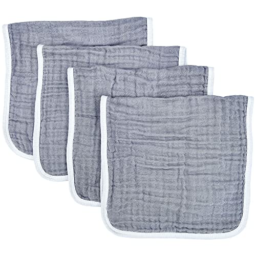 Muslin Burp Cloths Large 20 By 10 Inches 100% Cotton 6 Layers Extra Absorbent And Soft (Grey) #TOP1
