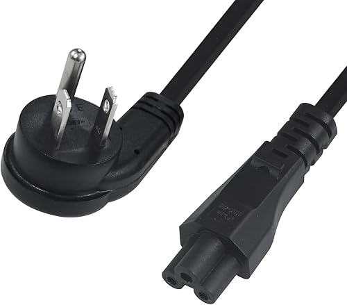 Cable de alimentación estándar para portátil de 2 pies, 18 AWG 45 grados, enchufe plano NEMA 5-15P a Iec 60320 C5, cable de alimentación de CA disponible en Yaxa Peru