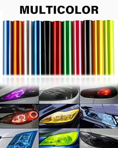 KGDUYC 1 Rolle Scheinwerferfolie, Autotönungsfolie, rote Folie, transparent, zuschneidbar, selbstklebend,Scheinwerferrücklicht,getönte Vinylfolie,Auto-Rücklichttönungsfolie,Nebelscheinwerfer (rot)