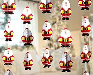 TOYXE Santa Claus 3D Paper Frills for Christmas Decoration Pack of 4 Pcs | Merry Christmas Decoration