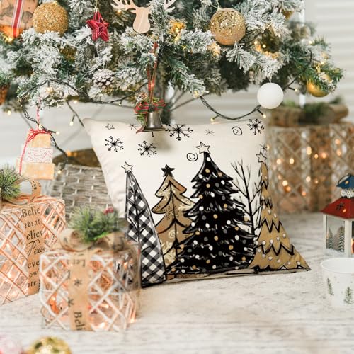 Avoincolorlifewatercolorbrownandblackchristmastreessnowflakethrowpillowcover18x18inchseasonalwinterholidaycushioncasedecorationforsofacouch  Urban Country Home Decor Avoin colorlife watercolor brown and black christmas trees snowflake throw pillow cover 18 x 18 inch seasonal winter holiday cushion case decoration for sofa couch  urban country home decor