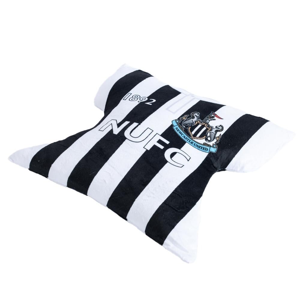 Newcastle United FC Shirt Cushion, 35 x 30 cm, Black and White, 1996 Retro Kit, 100% Polyester