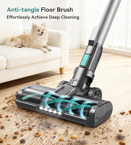 Yassol S10K cordless vacuum cleaner motorized brush in use