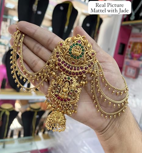 Image of KGR Splash Gold Plated 2layer Jada Billai With 3layer Gold Maatil For Hair(KRPA037506)