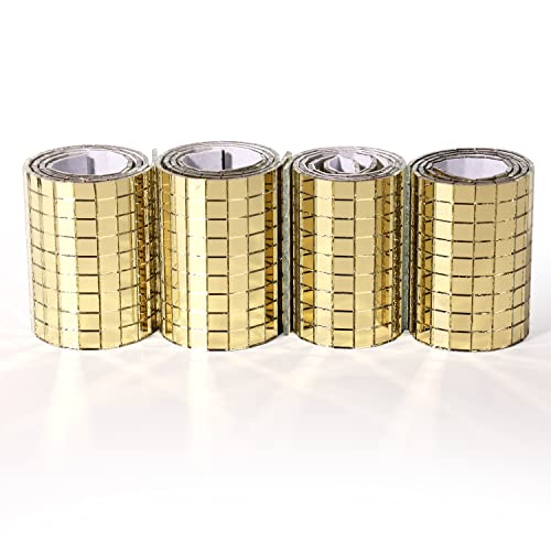 Pp Opount 2160 Pcs Disco Ball Tiles, 5 X 5 Mm Self-Adhesive Mosaic Tiles, Glass Mirror Tiles For Crafts, Indoor Outdoor Decoration, Diy Disco Balls, Vases, Cups, Photo Frames (Gold) #TOP28