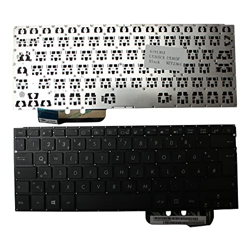 Clavier de Remplacement pour ASUS ZenBook UX305FA-RBM1-GD Clavier Noir PC Portable Allemand Reparez