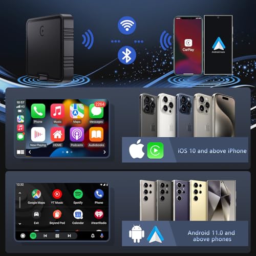 Wireless CarPlay Adapter, 2025 Upgrade Support Netflix/YouTube/TF Card Plug & Play Dongle with Apple Car Play Wireless Adapter Android Auto Wireless Adapter for Cars from 2015&iPhone iOS10+ - Image 3