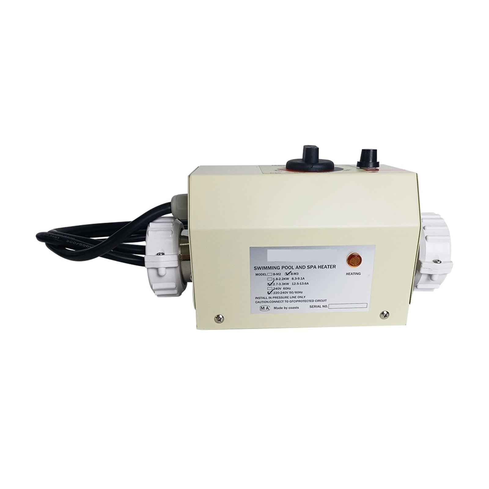CUDTAPI Pool Heater 3KW Electric Water Heater Thermostat For Swimming Pool Bathtub SPA Bath For Massage Hot Tub Pool Heat Pump