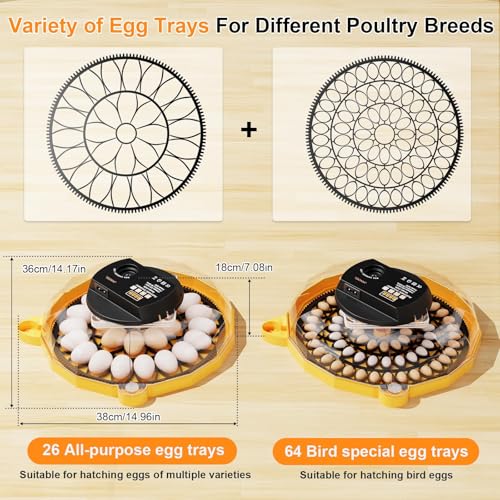 Incubadora de huevos con giro automático, pantalla LED digital y control de humedad para huevos de pollo, pato, codorniz, aves y palomas